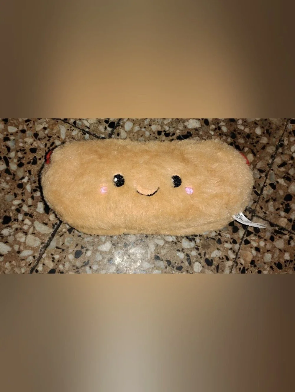 Plush Small Pet Toy - Beige Smiling Chew Plush